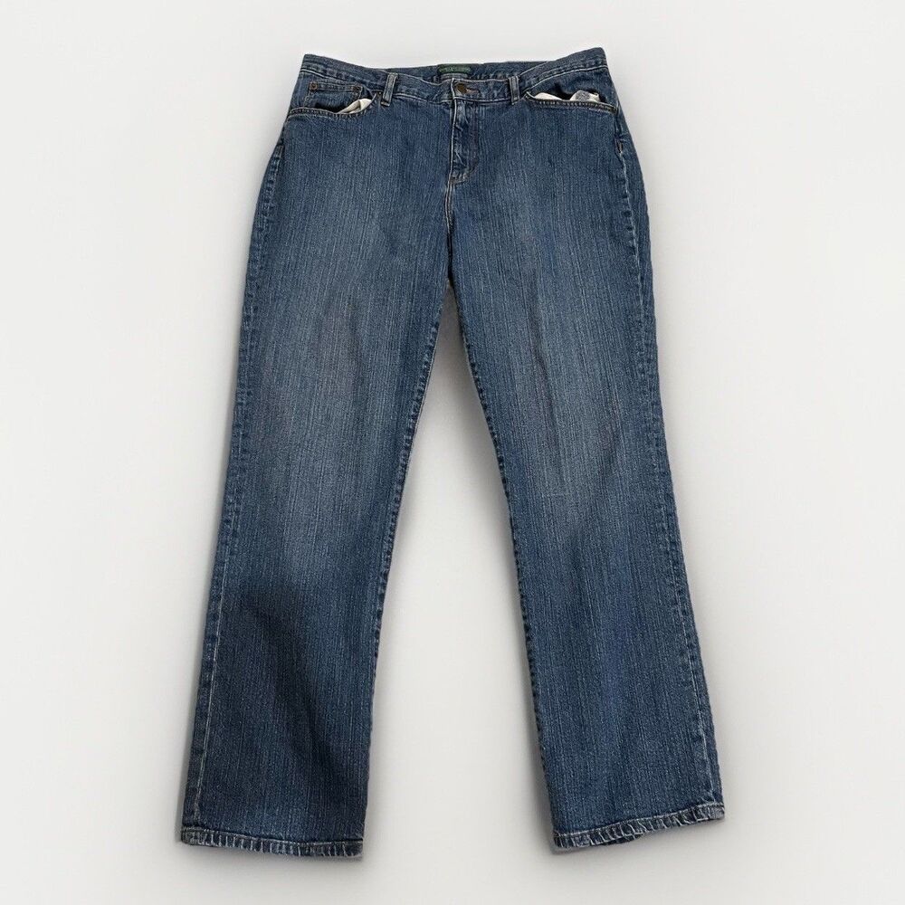 LRL Lauren Jeans Co. Ralph Lauren Women’s Blue Classic Straight Jeans Sz 16 Vtg